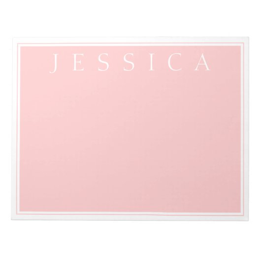 Light Rose Pink | Ihr Name Notizblock (Vorderseite)
