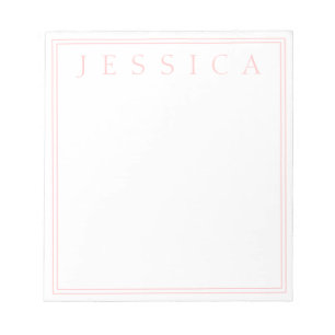 Light Rose Pink   Ihr Name Notizblock