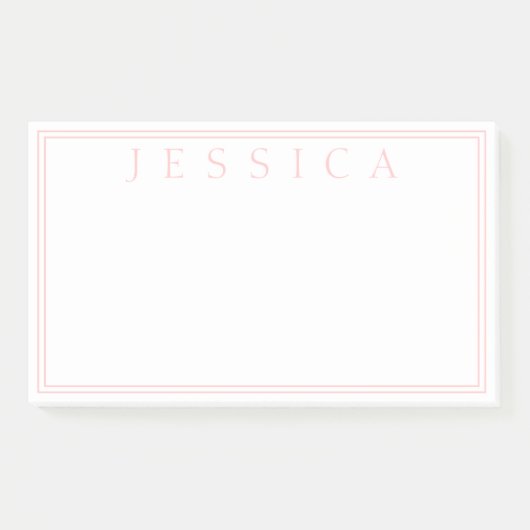 Light Rose Pink | Ihr Name Post-it Klebezettel (Vorderseite)