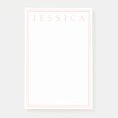 Light Rose Pink | Ihr Name Post-it Klebezettel (Vorderseite)