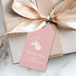 Light Rose Pink White Magical Unicorn Vielen Dank Geschenkanhänger