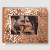 Light Rust Foil Guest Book Foto Guestbook Texture Gästebuch (Vorderseite)