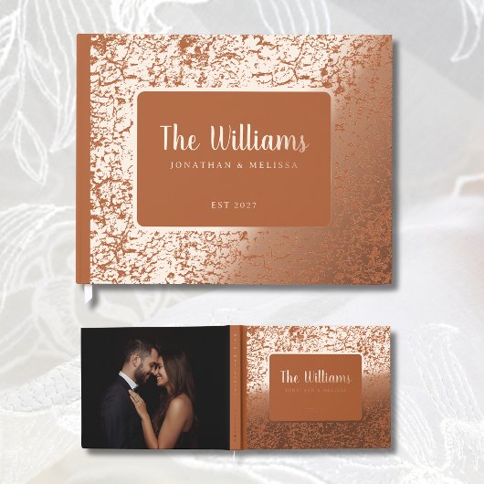 Light Rust Foil Guest Book Foto Guestbook Texture Gästebuch