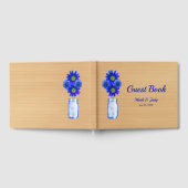 Light Rustic Blue Floral Mason Jar Wedding Gästebuch (Voll)