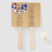 Light Rustic Blue Floral Mason Jars Wedding Fächer (Vorne und Hinten)