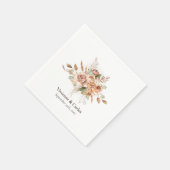 Light Rustic Earth Tone Floral Boho Hochzeitsessen Serviette (Ecke)