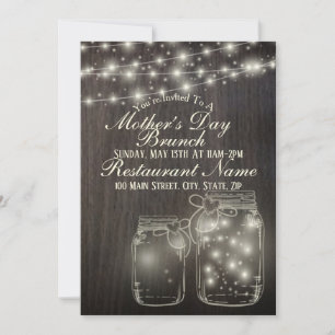 Light Rustic Mother Day Brunch Einladung