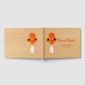 Light Rustic Orange Floral Mason Jar Wedding Gästebuch (Voll)