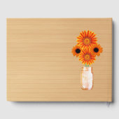Light Rustic Orange Floral Mason Jar Wedding Gästebuch (Rückseite)