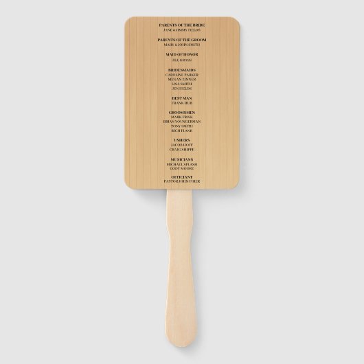 Light Rustic Orange Floral Mason Jars Wedding Fächer (Rückseite)