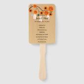 Light Rustic Orange Floral Mason Jars Wedding Fächer (Vorderseite)