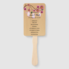 Light Rustic Pink Floral Mason Jars Wedding Fächer