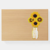 Light Rustic Yellow Floral Mason Jar Wedding Gästebuch (Rückseite)