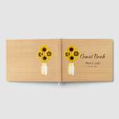 Light Rustic Yellow Floral Mason Jar Wedding Gästebuch (Voll)