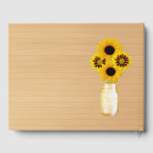 Light Rustic Yellow Floral Mason Jar Wedding Gästebuch (Rückseite)