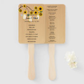 Light Rustic Yellow Floral Mason Jars Wedding Fächer (Vorne und Hinten)