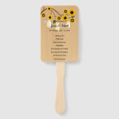 Light Rustic Yellow Floral Mason Jars Wedding Fächer (Vorderseite)