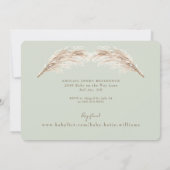 Light Sage Boho Oh Baby Dusche Einladung (Rückseite)