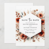 Light Sage Classic Terracotta Wedding Save The Date (Vorne/Hinten)