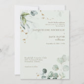 Light Sage Elegance Bride Parents Wedding Einladung (Vorderseite)