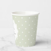 Light Sage Green and White Polka Dots Baby Shower Pappbecher (Links)