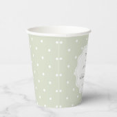 Light Sage Green and White Polka Dots Baby Shower Pappbecher (Rechts)