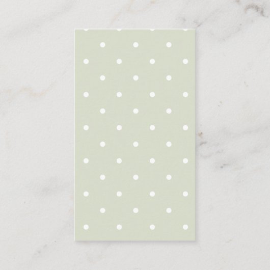 Light Sage Green Polka Dots Baby Dusche Registrier Begleitkarte (Rückseite)