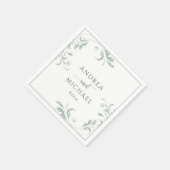 Light Sage Green Wedding Elegant Luxury Blüh N Serviette (Ecke)