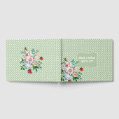 Light Sage mit White Dots und Blume Hochzeit Gästebuch (Voll)