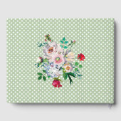 Light Sage mit White Dots und Blume Hochzeit Gästebuch (Rückseite)