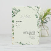Light Sage Modern Foliage Rounded Wedding Einladung (Stehend Vorderseite)