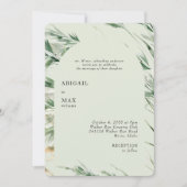 Light Sage Modern Foliage Rounded Wedding Einladung (Vorderseite)