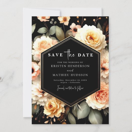 Light Sage Modern Peach Wedding Save The Date (Vorderseite)