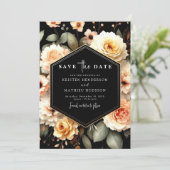 Light Sage Modern Peach Wedding Save The Date (Stehend Vorderseite)