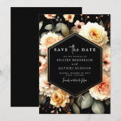 Light Sage Modern Peach Wedding Save The Date (Vorne/Hinten)