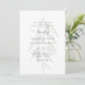 Light Sage Mute Foliage Moderne Hochzeit Einladung (Stehend Vorderseite)