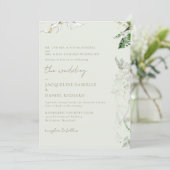 Light Sage Watercolor Foliage Beide Eltern Hochzei Einladung (Stehend Vorderseite)