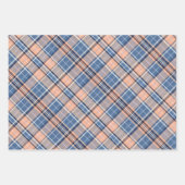 Light Salmon, Marine Blue, Dove Grey... Plaid Geschenkpapier Set (Vorderseite)
