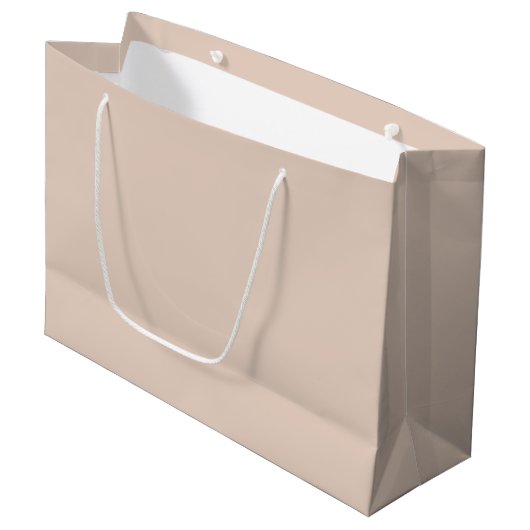 Light Sandy Beige Große Geschenktasche Geschenktüte (Vorderseite Schrägansicht)