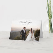 Light Script Foto Wedding Danke Card (Vorderseite)