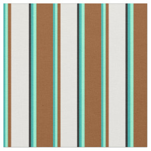 Light Sea Green, Aquamarine, Brown, White & Black Stoff