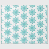 Light Sea Green auf Blume mit weißem Sketch Geschenkpapier (Flach)