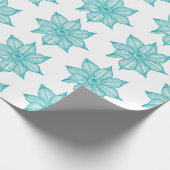 Light Sea Green auf Blume mit weißem Sketch Geschenkpapier (Ecke)