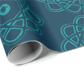 Light Sea Green auf Preußen Blue Geschenkpapier (Rolleneckpunkt)