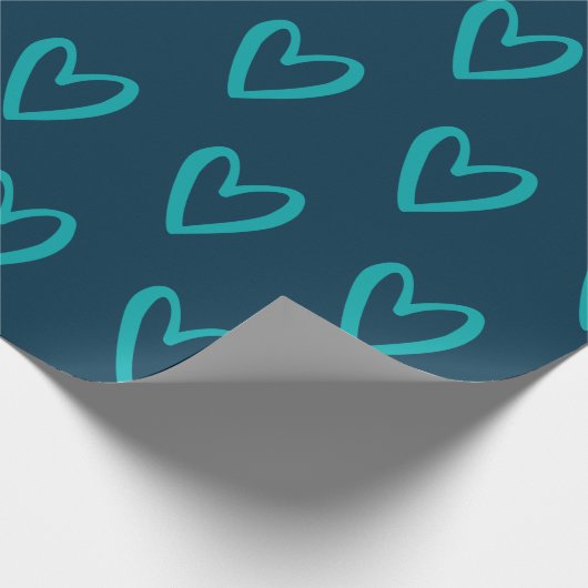 Light Sea Green auf Preußisch Blauen Handgezeichne Geschenkpapier (Ecke)