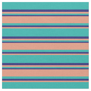Light Sea Green, Dark Lachs & Midnight Blue Stoff