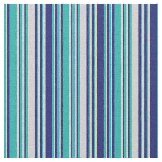Light Sea Green, Light Gray & Midnight Blue Lines Stoff (Nahaufnahme)