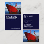 Light Ship, Cardiff Bay - Dunkle Marine Blue Visitenkarte (Vorne/Hinten)