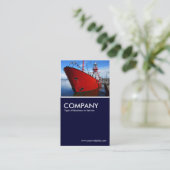 Light Ship, Cardiff Bay - Dunkle Marine Blue Visitenkarte (Stehend Vorderseite)