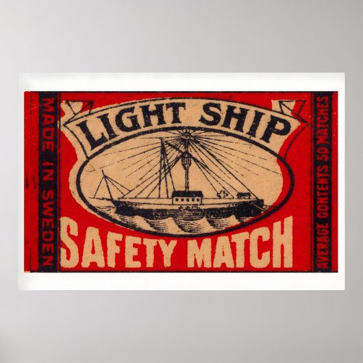 Light Ship - Matchbox Print - Sweden Wall Art Poster (Vorne)